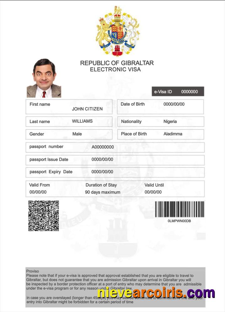 Gibraltar electronic visa